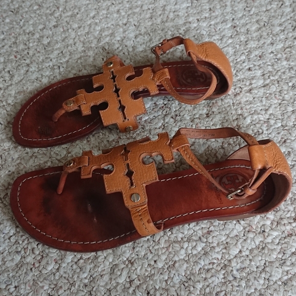 Tory Burch Phoebe Thong Ankle-Strap Sandals Size 7.5 - Picture 7 of 12